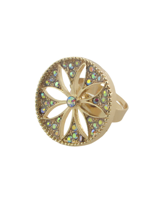 Adjustable cut out flower ring