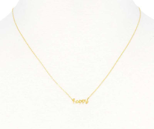 Happy Message Dainty Metal Necklace