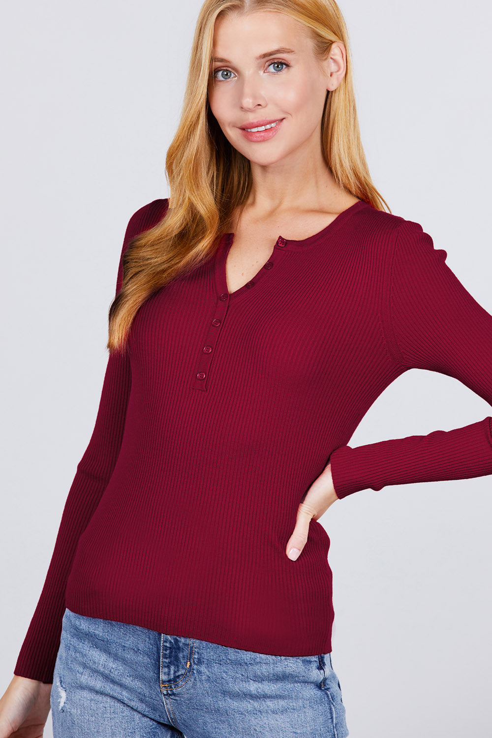 Viscose Henley Sweater