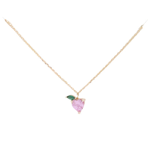 Heart Leaf Charm Stone Necklace