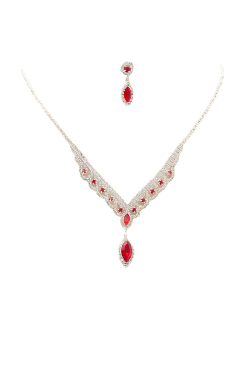 Marquise Shape Rhinestone Necklace