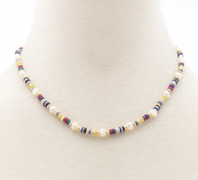 Heishing Pearl Bead Necklace