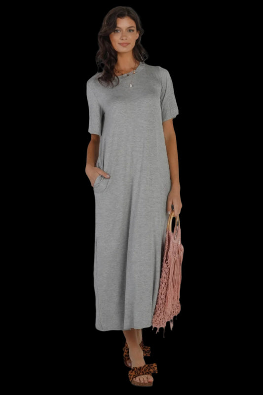 Short Sleeve Midi Dress