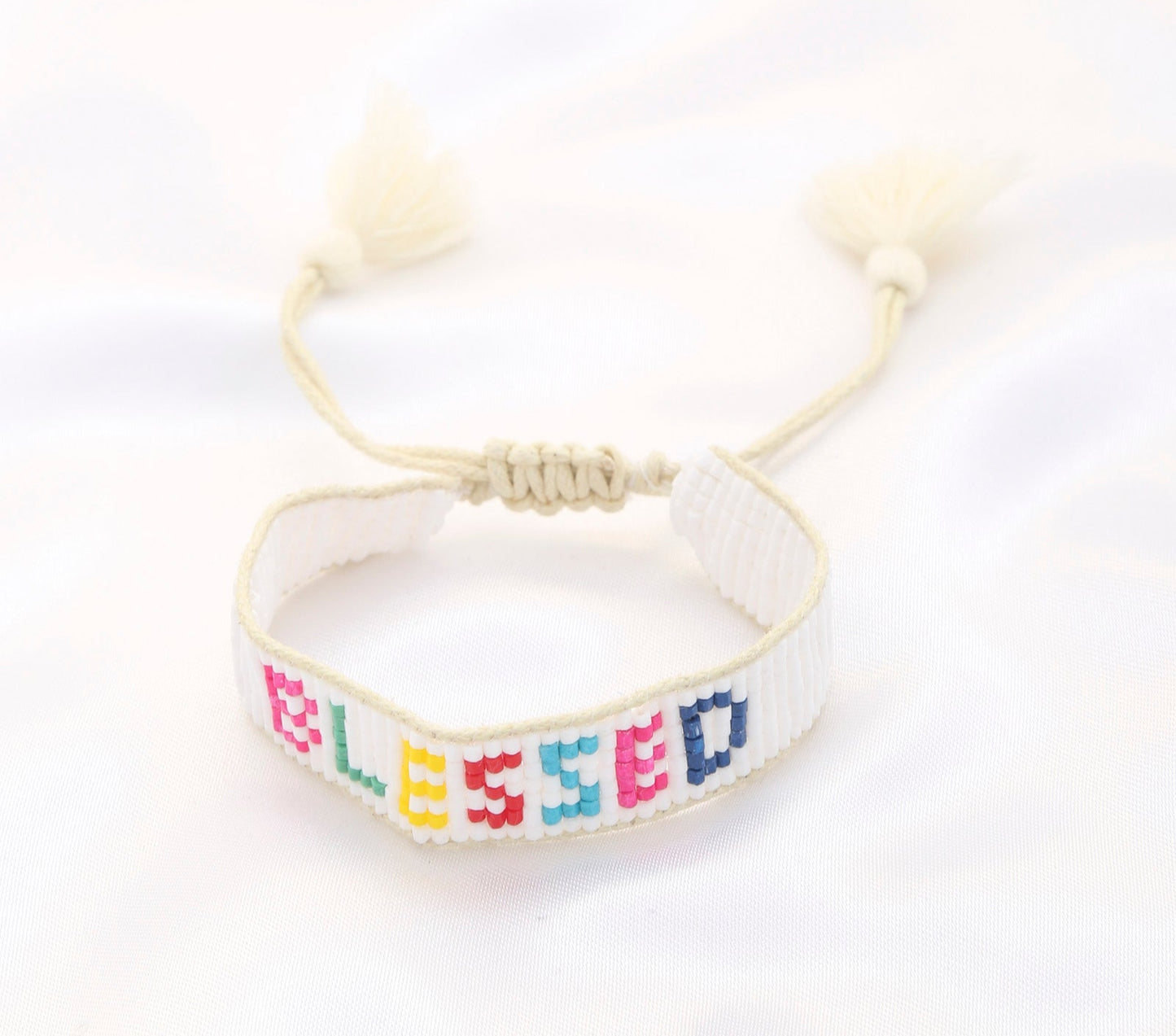 Blessed Bead Pull Tie Bracelet