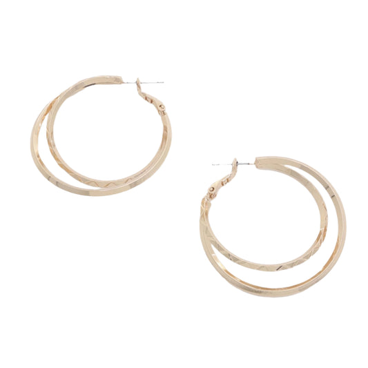 Metal Double Hoop Earring