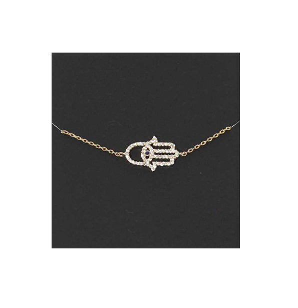 Gold Rhodium Dipped Hamsa Pendant Bracelet